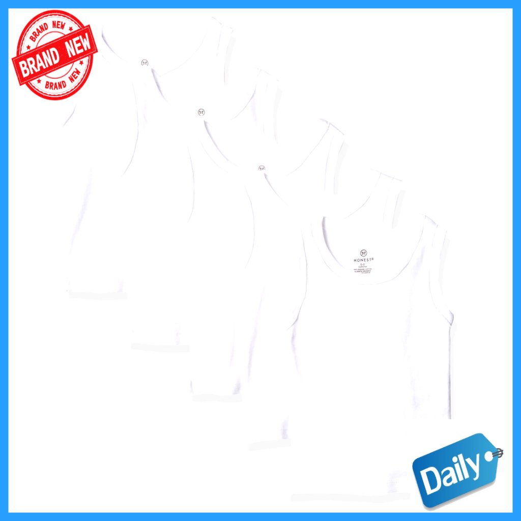 5-Pack Organic Cotton Toddler Muscle Tank Tops Sleeveless Tees